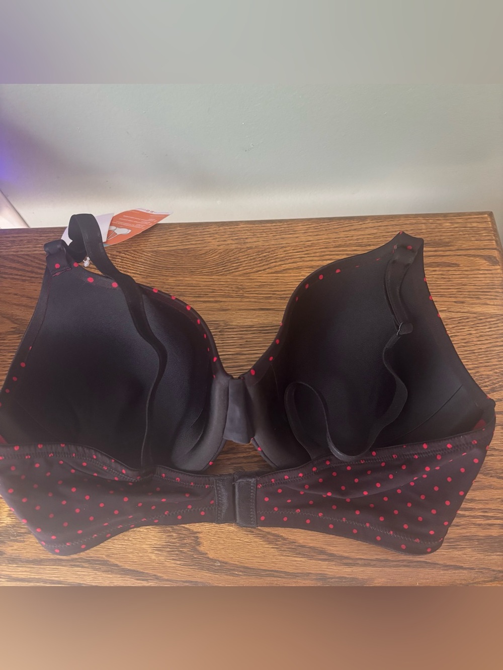Warner's "This Is Not A Bra" Underwire T-Shirt Bra - Black & Red Polka Dot, 38B - Picture 3 of 8